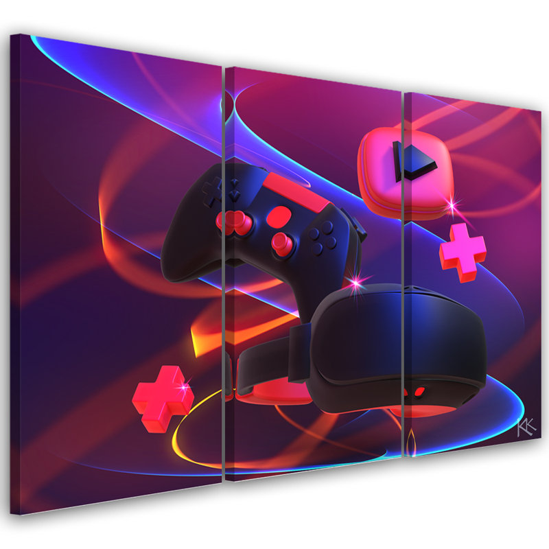 Set For The Player - 3 Piece No Frame Set on Canvas
