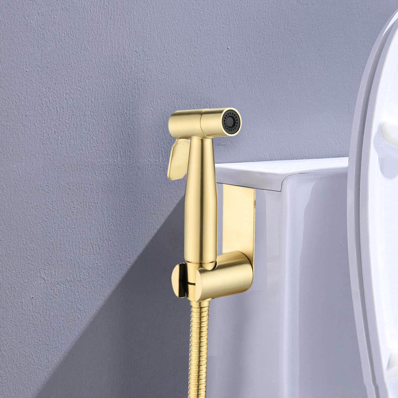 Bidet métallique en métal brossé or - solution d'hygiène supérieure pour la toilette, jet réglable, nettoyage amélioré, solution de toilette efficace, entretien à long terme contre la corrosion