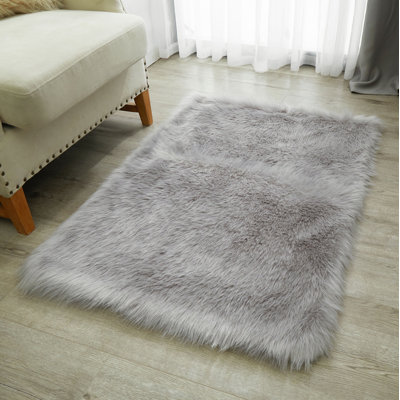 Enrica Soft Fluffy Gray Area Rug
