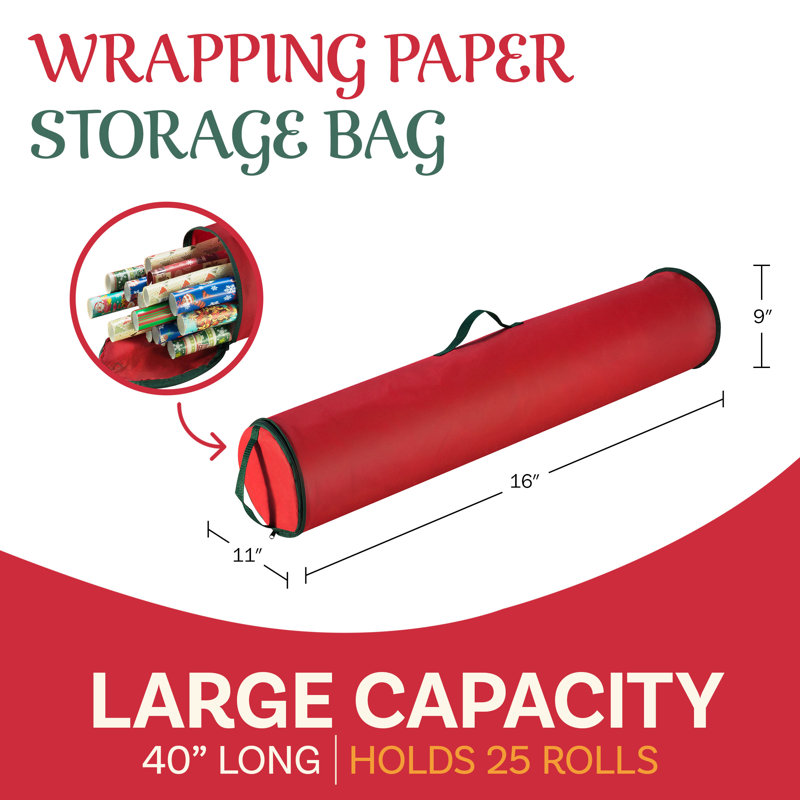 Gift Wrap Storage Bag, Red