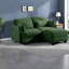 Canapé d'angle à compression, canapé modulaire en chenille verte avec pouf, salon moderne