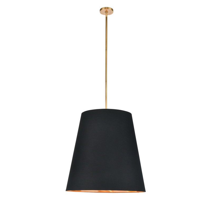 3 - Light Pendant, 71.76" H x 24.88" W x 24.88" D, Black, Gold