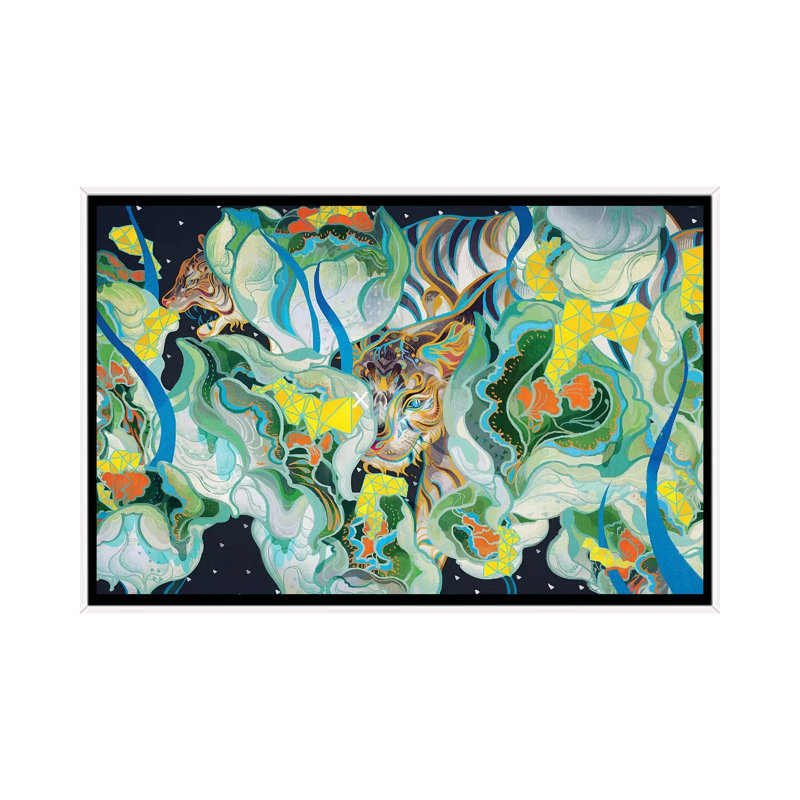 One Eye by Sija Hong - Painting on Canvas, White Framed, 66.04 cm H x 45.72 cm W
