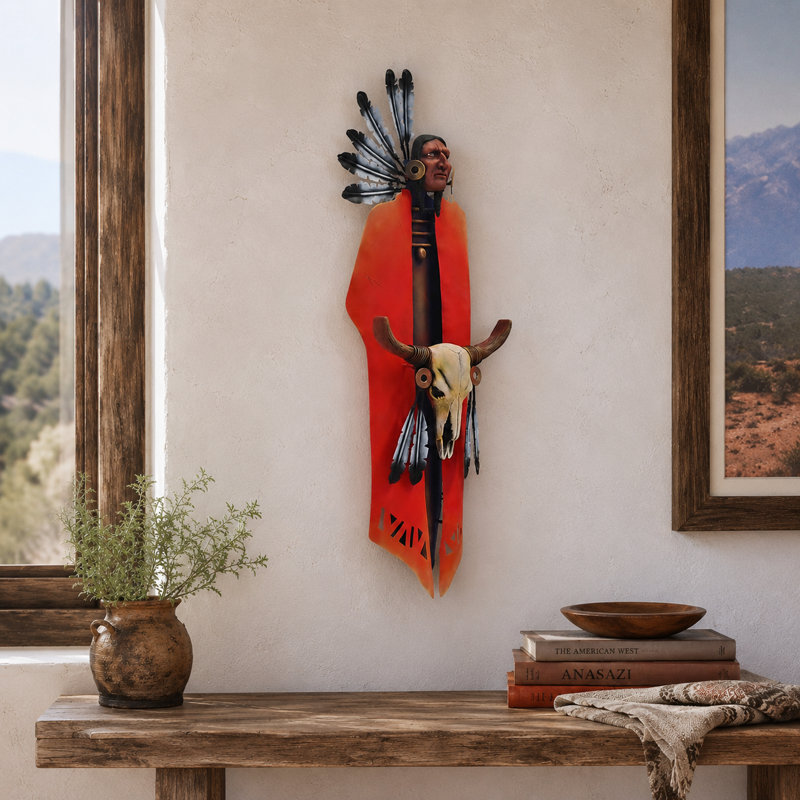 Native American with Skull Wall Decor