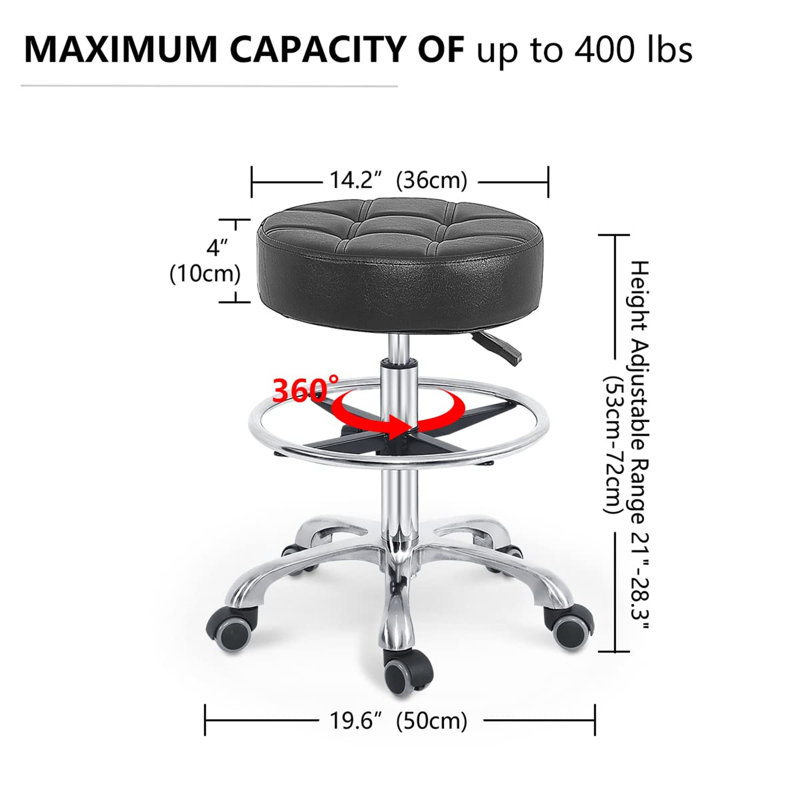 Penncross Adjustable Height Ergonomic Industrial Stool