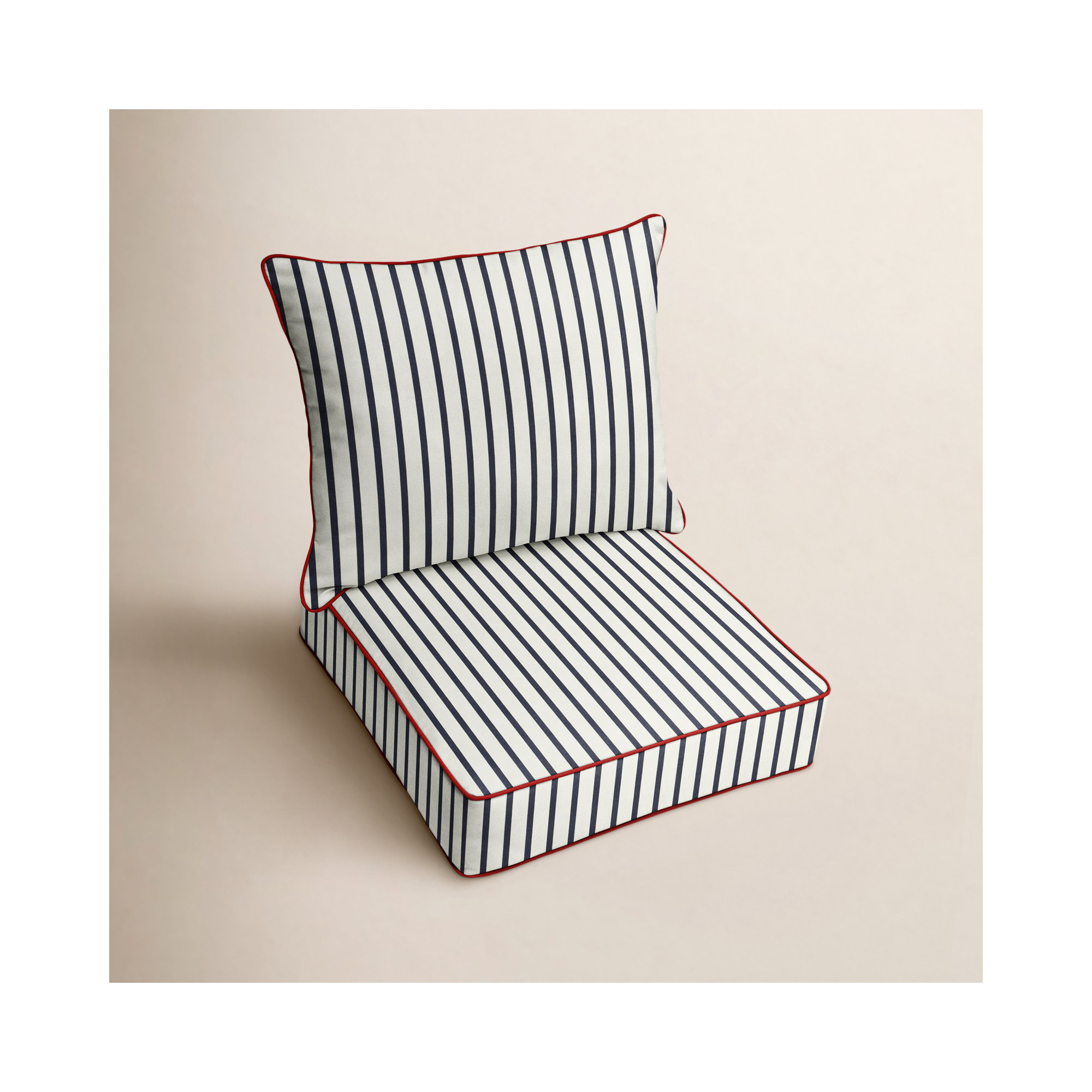 Corley Sunbrella Fabric Deep Seating Seat and Back Cushions, Jockey Red, 5" H x 23" W x 25" D