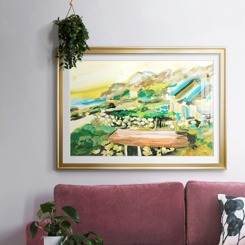 Spring Village IV, reproduction d'art encadrée, Or, H 27 po x l 39 po x P 1,5 po