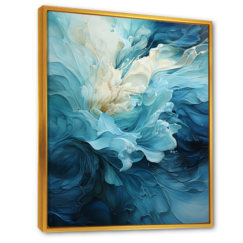 «Ciacci - Abstract Spirals», art mural, Toile avec cadre flottant, H 20 po x l 12 po, Doré