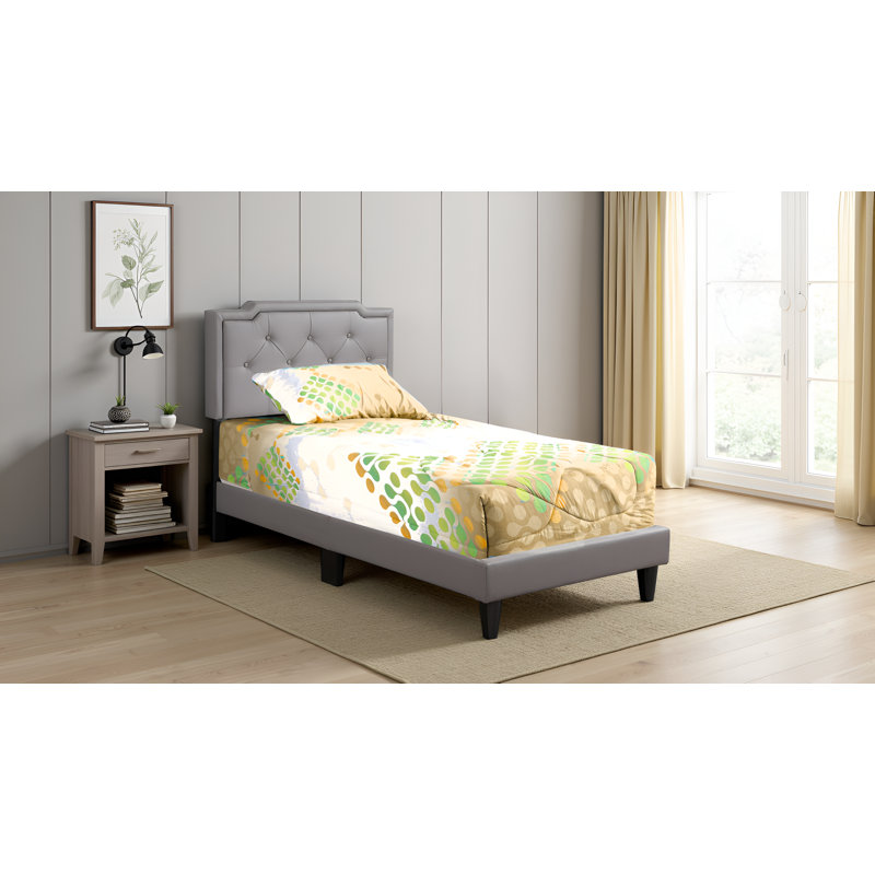 Lit simple gris clair Getafe, Gris clair, Lit simple