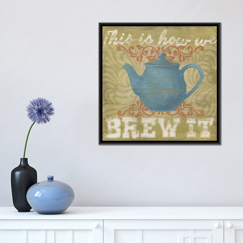 « hip cuisine i », impression sur toile, H 18 po x l 18 po x P 1,5 po, Toile avec cadre noir, Pas de tapis
