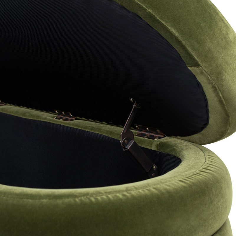 Banc de rangement rembourré Helene, Green