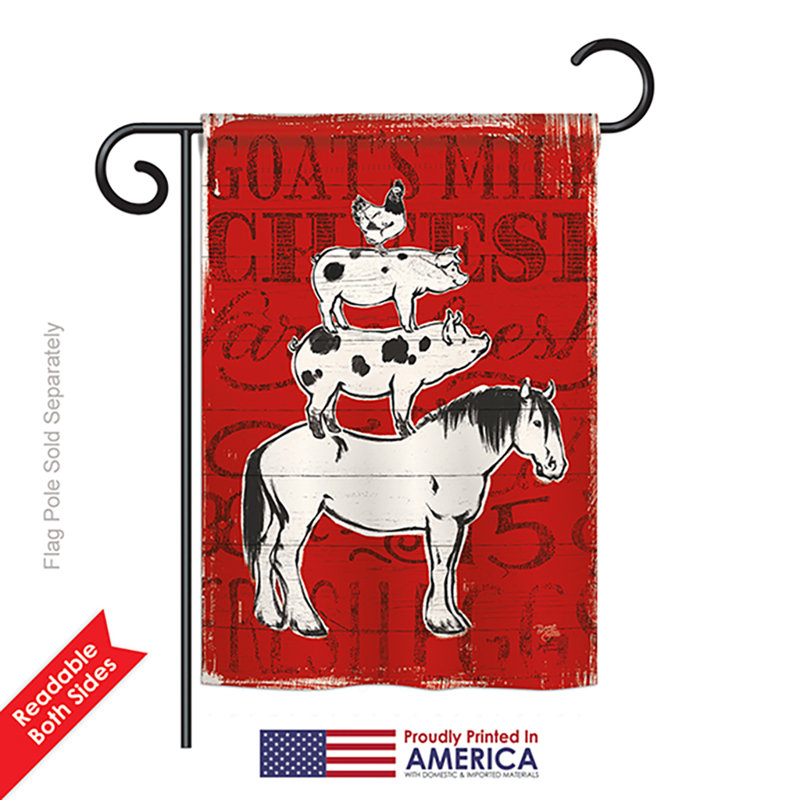 Drapeau de jardin en polyester 18,5 x 13 po Olivan Farm Life