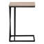Table d'appoint, en forme de C, bout, côté, collation, salon, chambre à coucher, stratifié brun, métal noir, contemporain, moderne-463452798