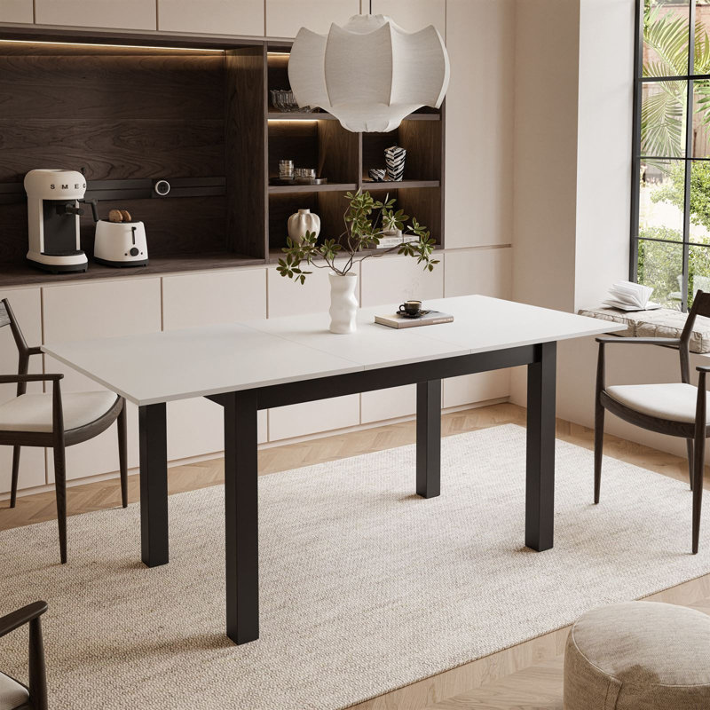 Extendable table ARTON 140 cm, White, Black
