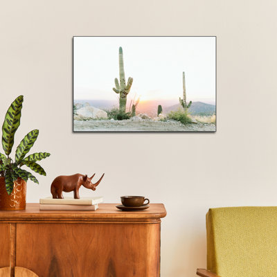 Steelpix Metal Canvas -  Saguros In The Sun, Tuscon, Arizona By lovelylittlehomeco Wall Art Print