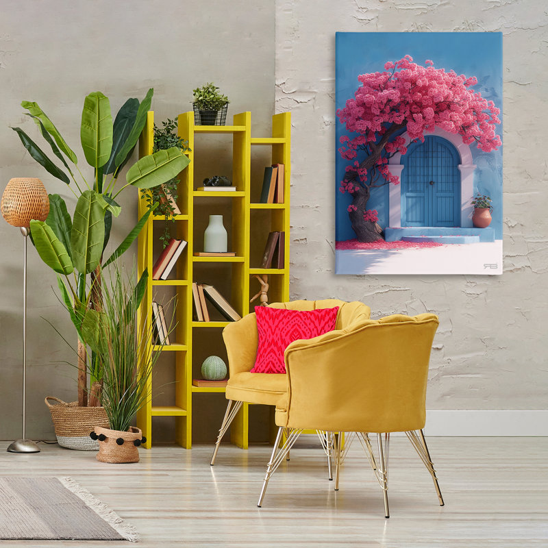 Art mural sur toile porte d'arbre circulaire par RB, H 45 po x l 30 po