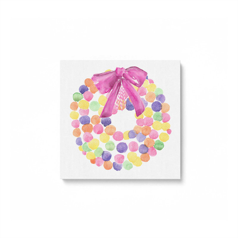 Rainbow Wreath, reproduction sur toile dans un cadre, Toile tendue, H 12 po x l 12 po x P 1,25 po