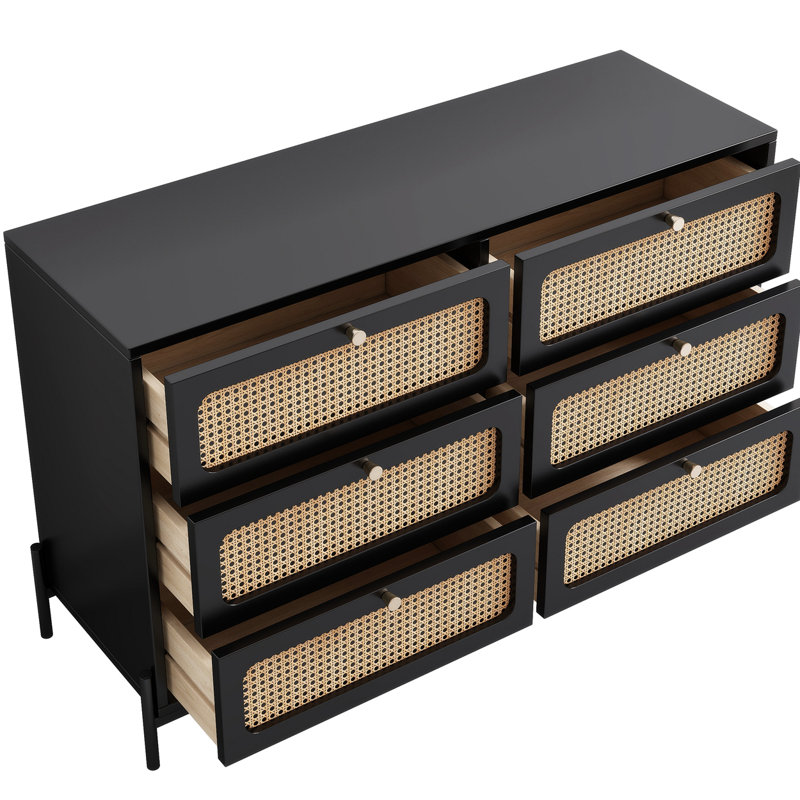 Commode décorative 6 tiroirs Axiel, Noir