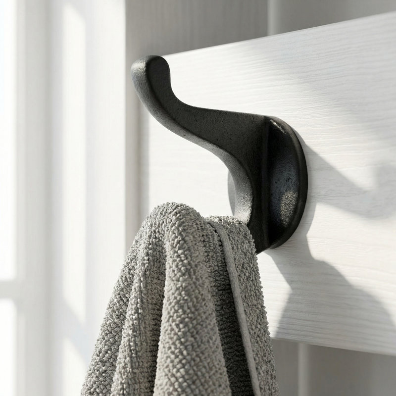 Wall Mounted Wood & Iron Coat Rack With Shelf, Hanging Wall Hook Shelf For Entryway, Hallway & Bathroom (White), White