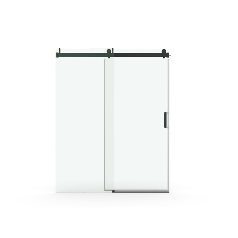 Porte de douche coulissante simple sans cadre à fermeture en douceur de 56 à 60 po x H 76 po, verre trempé 1/4 po (6 mm) avec revêtement antidéflagrant