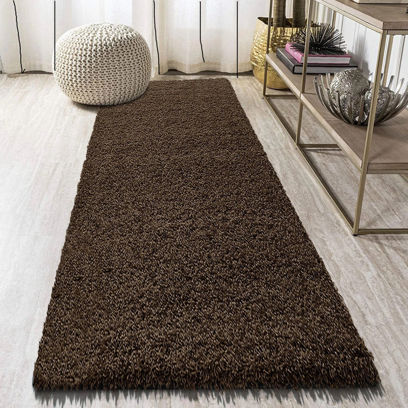 Solid Colour Shag Area Rug, Rectangle 60 x 110 cm