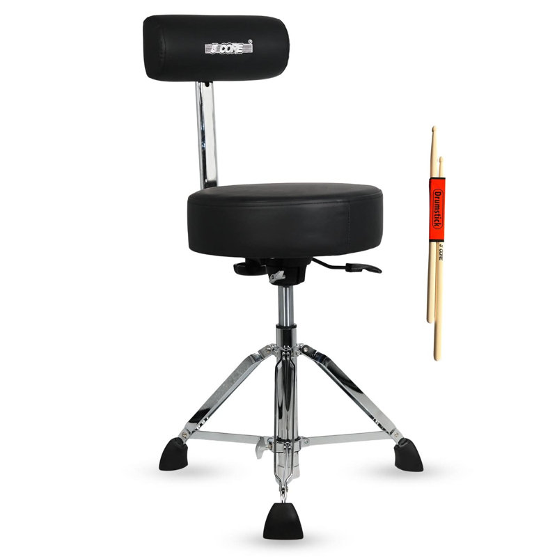  Tabouret rembourré avec dossier 4 po et tabouret rembourré réglable de 25,5 po avec capacité de 441 lb, Noir