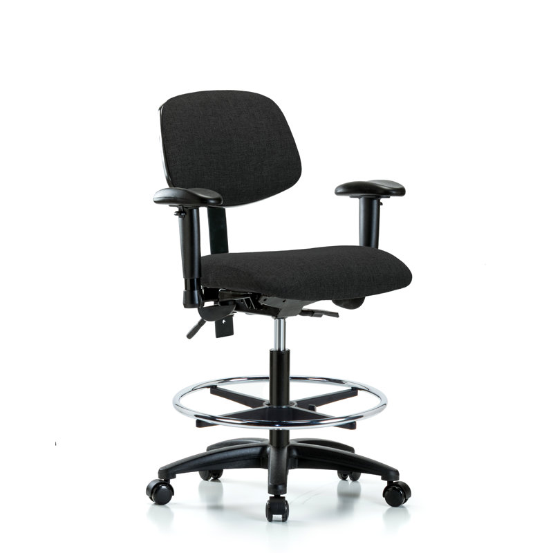 Fauteuil en tissu - Siège inclinable FMBCH,, Noir, Roulettes