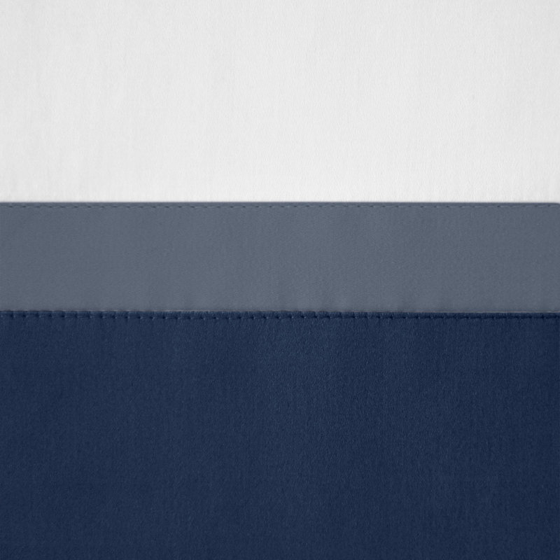 Borders Sham, White/Stone Blue/Navy Blue, Euro