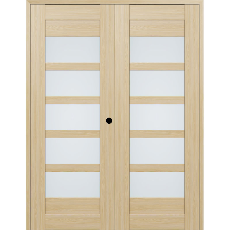 Portes françaises préfinies en verre Avon, 35,5 po x 79,375 po, Frêne de la loire, Oui