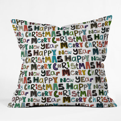 Coussin décoratif intérieur / extérieur Merry Christmas Happy New Year