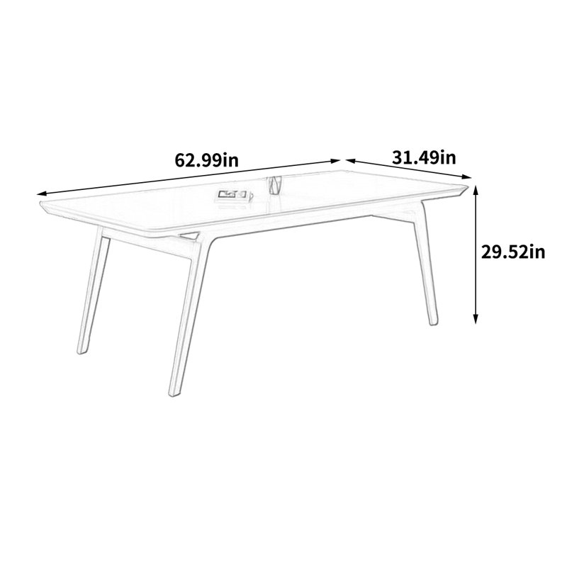 Table de salle à manger exquise et unique, H 29,52 po x L 62,99 po x l 31,49 po