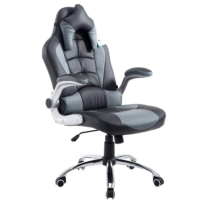 Symple Stuff Mansour PC & Racing Game Chair, Grey