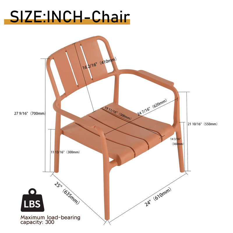 3 Piece PP Seating Group, 2 Chairs With Table, Indoor/Outdoor Multi-Purpose Furniture, Brown