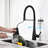 Pull Down Faucet For Kitchen, Matte Black Stainless Steel, Surface, 360 Rotating Nozzle Easy Water Usage Corrosion Supply