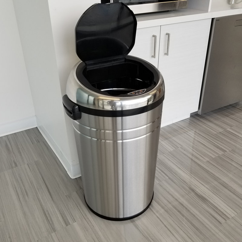 Poubelle à capteur de mouvement sans contact en acier inoxydable, 18 gallons