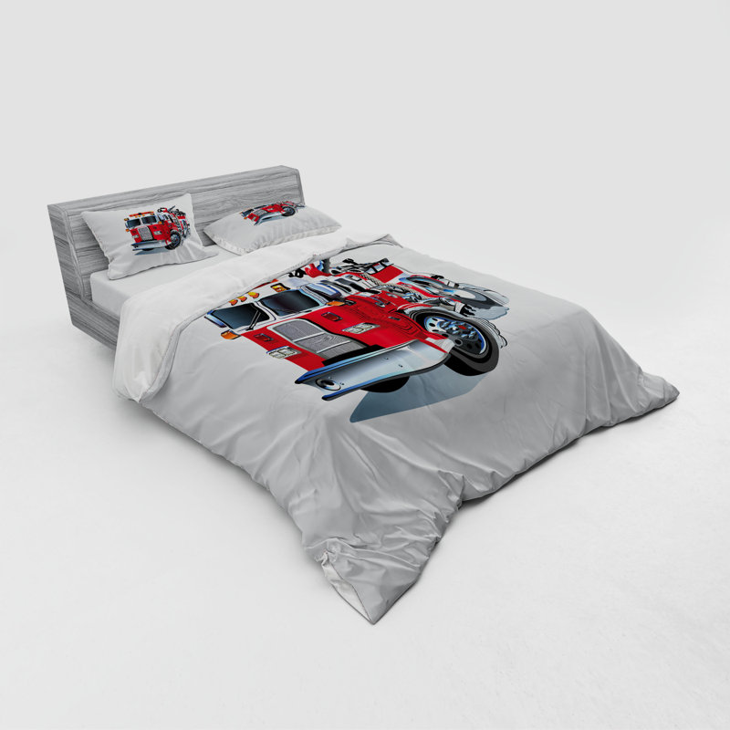 Truck Quilt Set, Queen Duvet Cover + 3 Additional Pieces