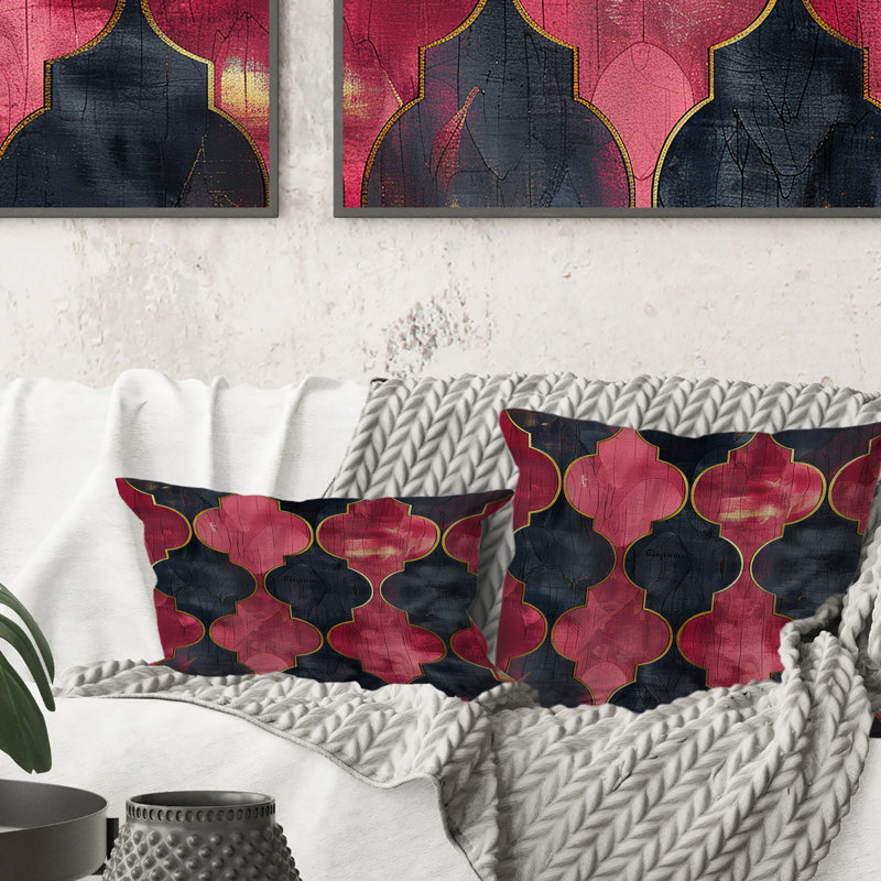 Coussin lombaire Glam Trellis - Glam, Rose/Or
