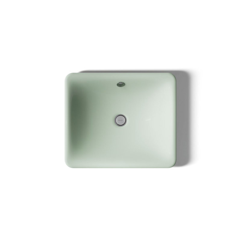 Iron Plains 18-1/2 In. Rectangular Vessel Bathroom Sink, Aspen Green