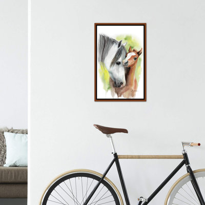 «Mother and Baby Horses» par Watercolor Luv - reproduction d'art