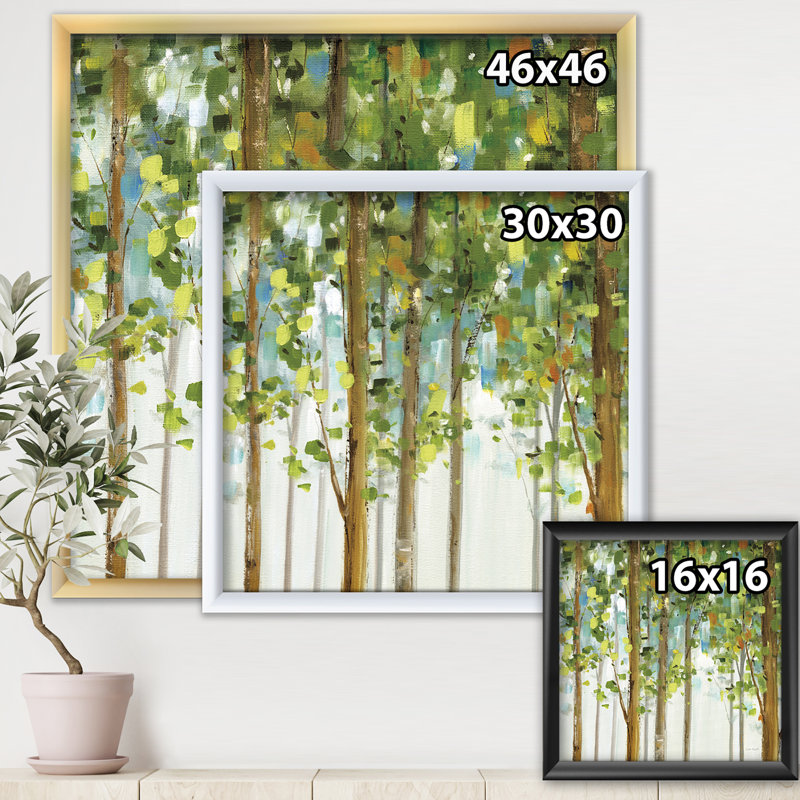 Étude de forêt verte - reproduction de cadre photo, Cadre noir, H 30 po x l 30 po x P 1 po