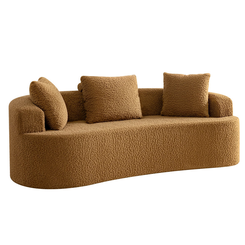Canapé en tissu pelucheux Boneless, Brun