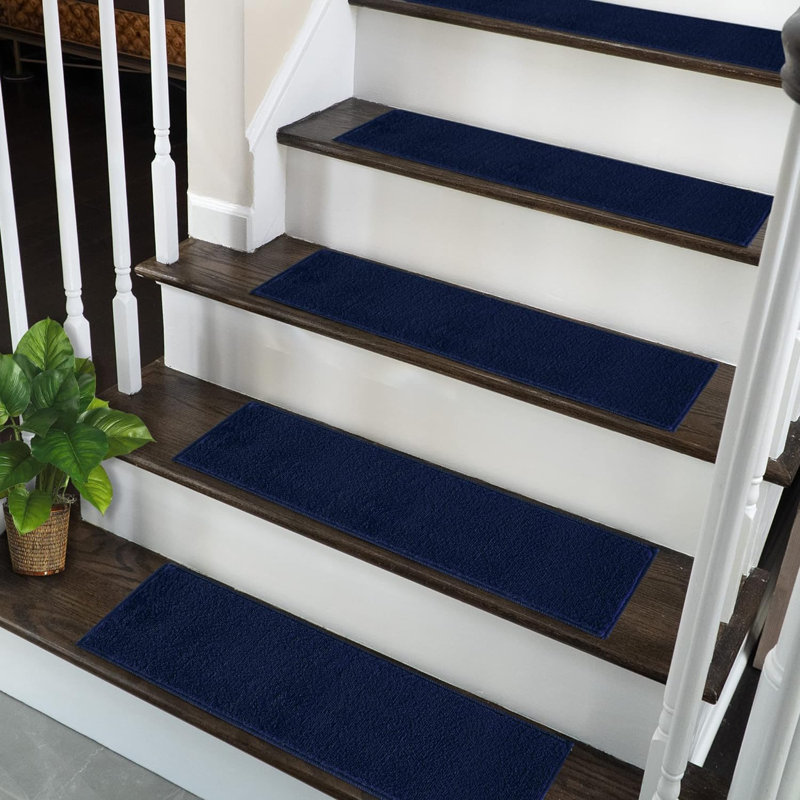 Tapis d'escalier bleu marine antidérapant
