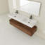 Meuble-lavabo mural flottant 60 po avec lavabo en résine et tiroir à fermeture en douceur 60 po