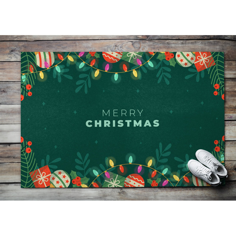 Christmas Ornament Non-Slip Outdoor Door Mat, 100cm W x 150cm L