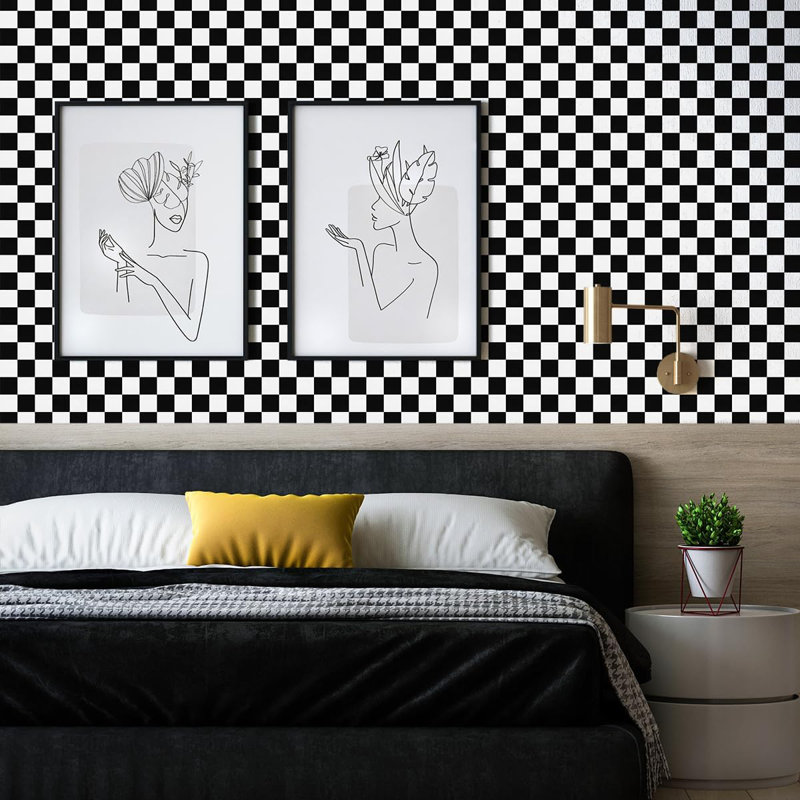 Papier peint autocollant noir et blanc Jeweluck