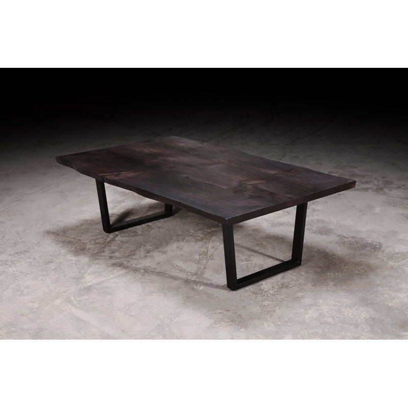 Solid Wood Coffee Table, 18" H x 48" L x 32" W, Ebonized Oak