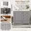 Meuble-lavabo moderne 36 po avec cadre solide, 1 porte à fermeture douce et 3 tiroirs, armoire de rangement moderne-1243423997