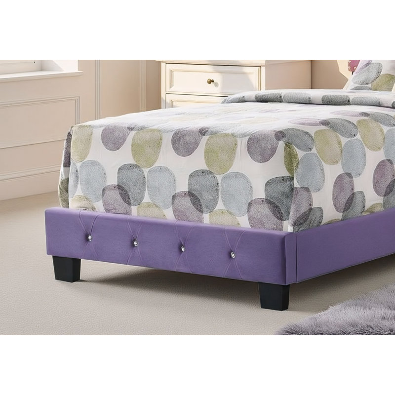 Ensemble de 2 lits en velours Modena, Lit simple, Mauve