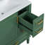 Meuble-lavabo de 30 po avec tiroirs à fermeture en douceur, lavabo en céramique, poignées dorées, convient aux petites salles de bain de 30 po, trois portes, idéal pour les espaces de bain-133043659