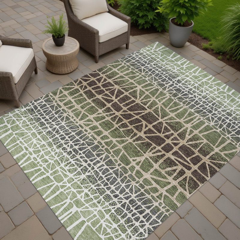 Machine Washable Indoor/Outdoor Chantille ACN2404 Geometric Rug, Rectangle 8' x 10'